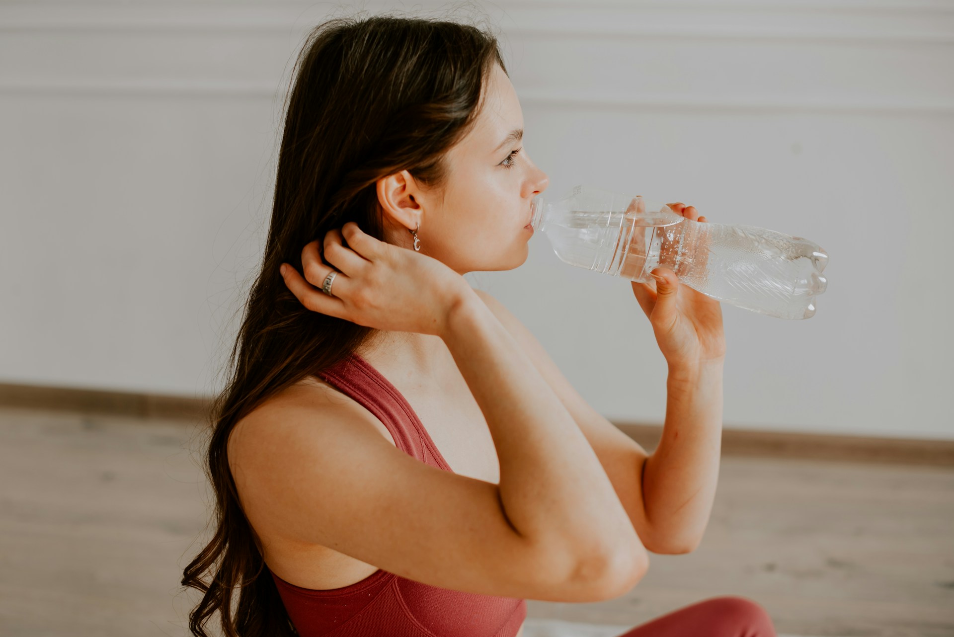 woman drinking water
